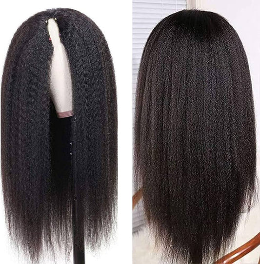 Kinky Straight Human Hair U Part Wig
