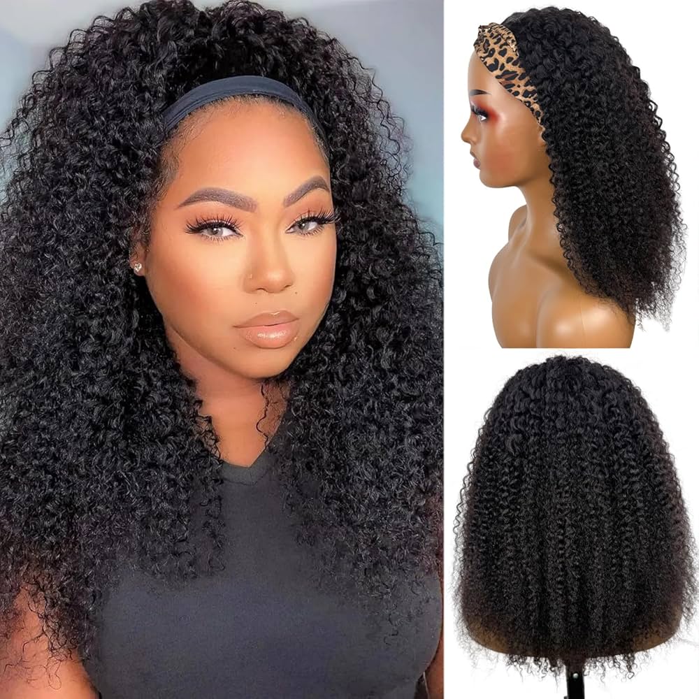 Kinky Curly Headband Wig