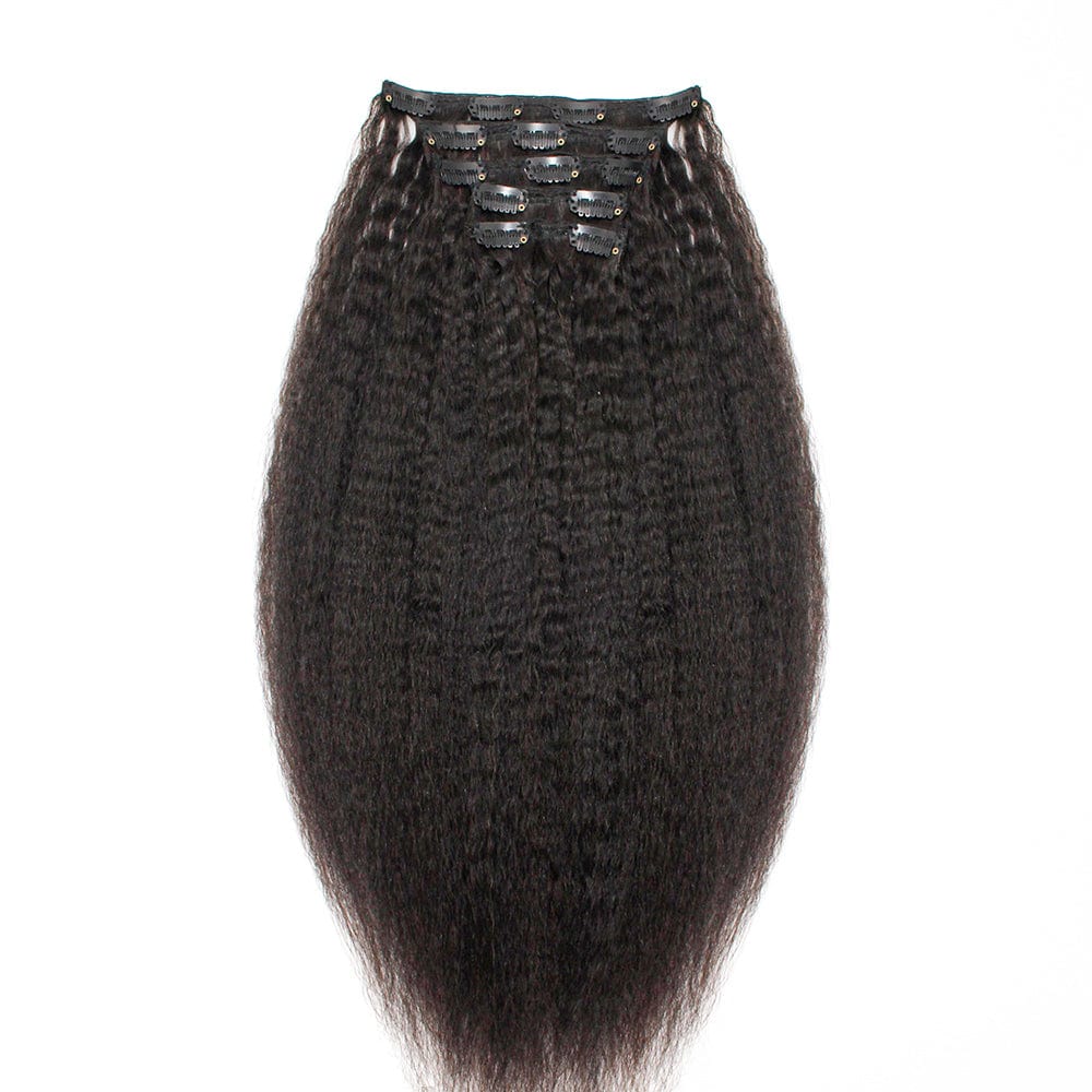 Kinky Straight Human Hair Clip-In